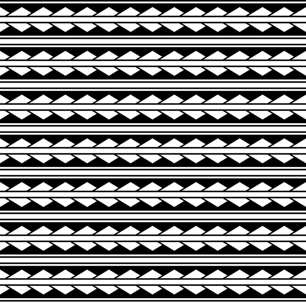 Vector ethnic seamless pattern in maori tattoo style. Geometric border with decorative ethnic elements. Horizontal pattern. Design for home decor, wrapping paper, fabric, carpet, textile, cover