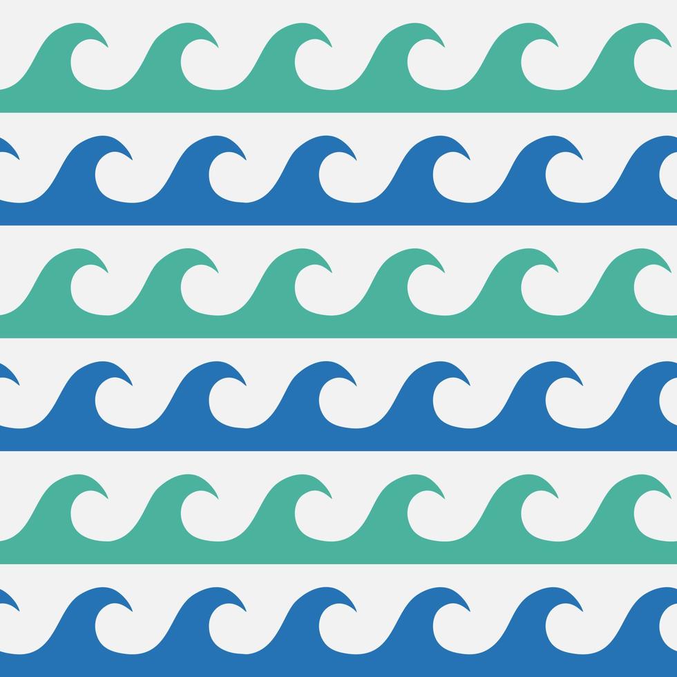 Blue and white seamless wave pattern, line wave ornament in maori tattoo style for fabric, textile, wallpaper. Japan style ornament vector