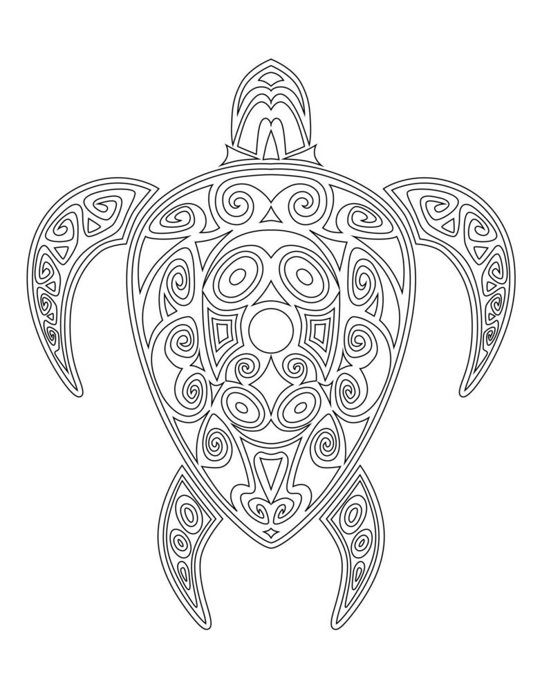 Drawing zentangle turtle for coloring page, shirt design, logo, tattoo and decoration. vector