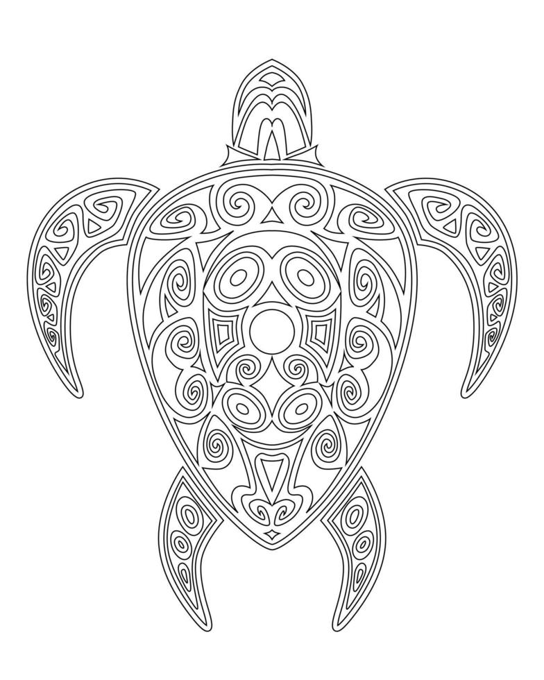 dibujo tortuga zentangle para colorear página, diseño de pantalones, logo, tatuaje y decoración. vector