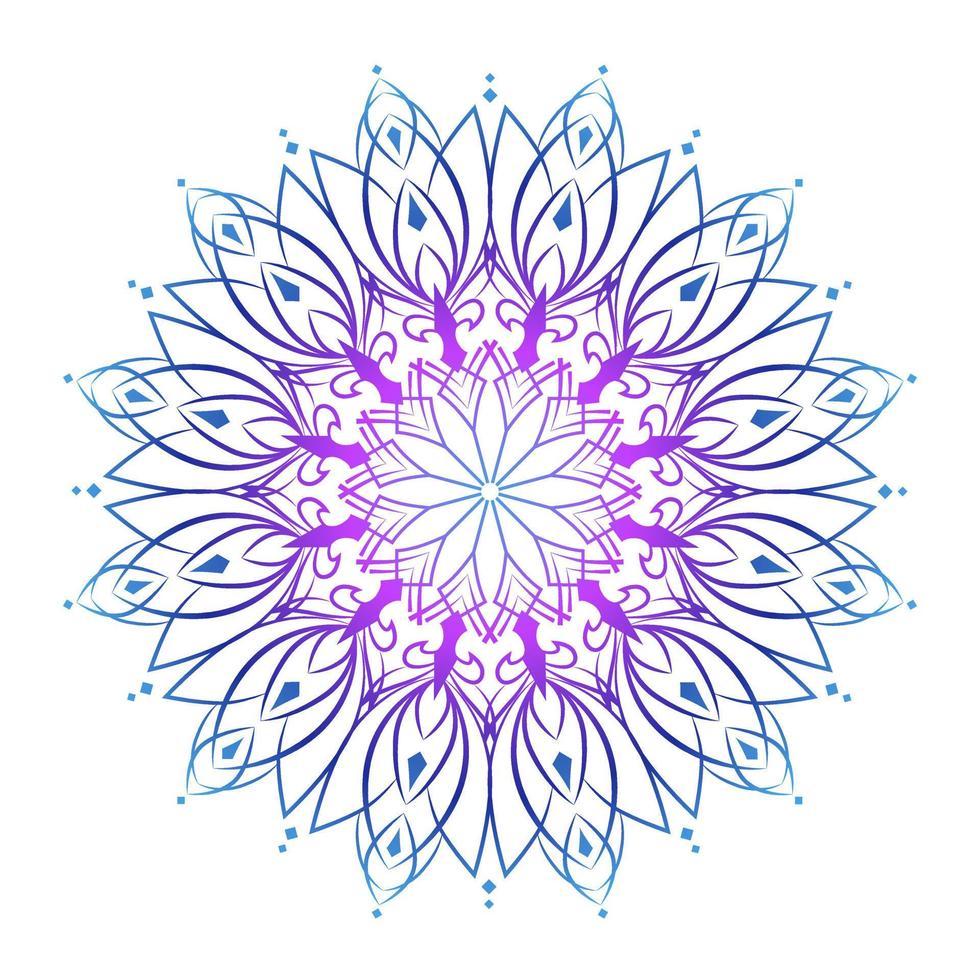Gradient color mandala pattern vector