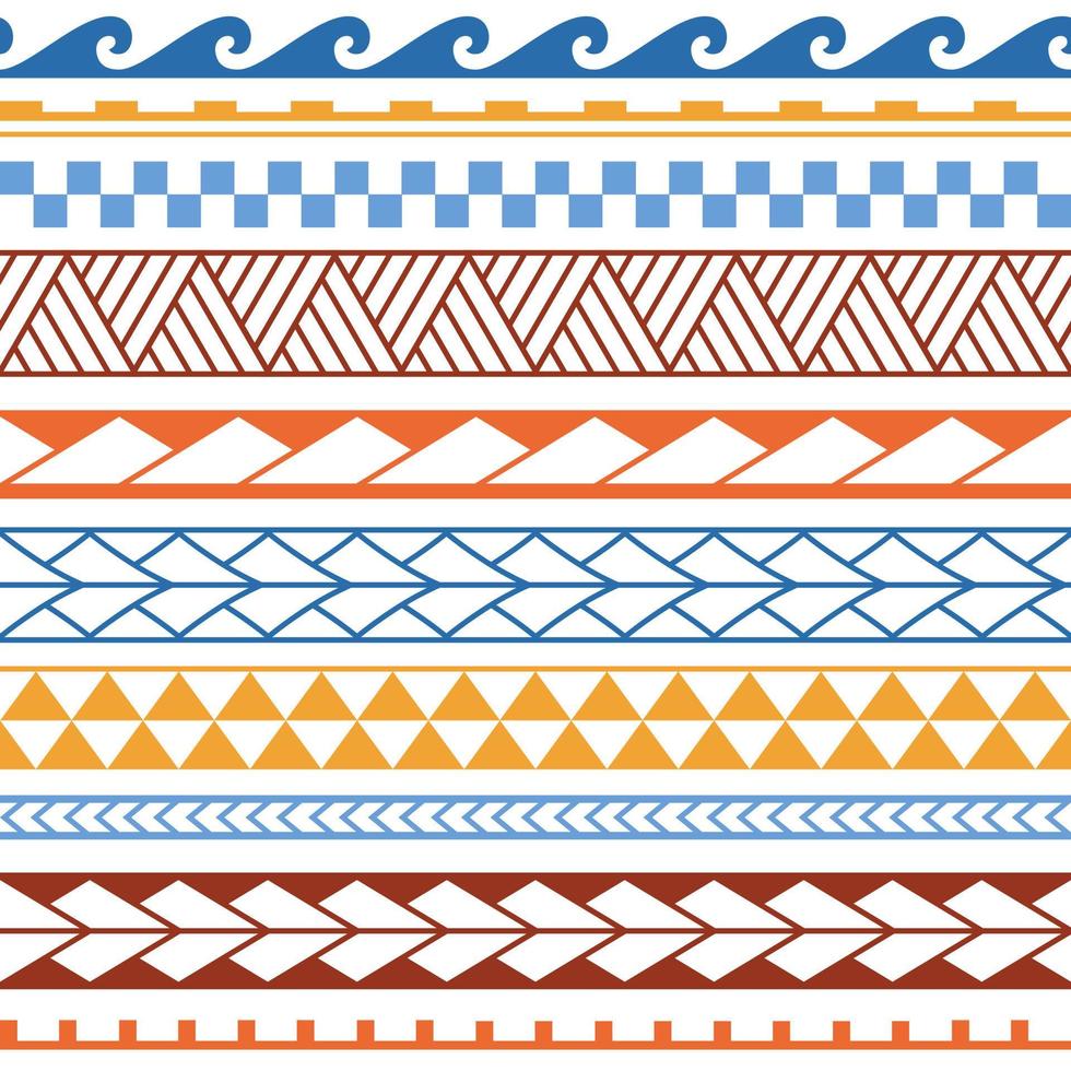 Vector seamless triangles pattern maori, ethnic, japan style. Colorful geometric background.