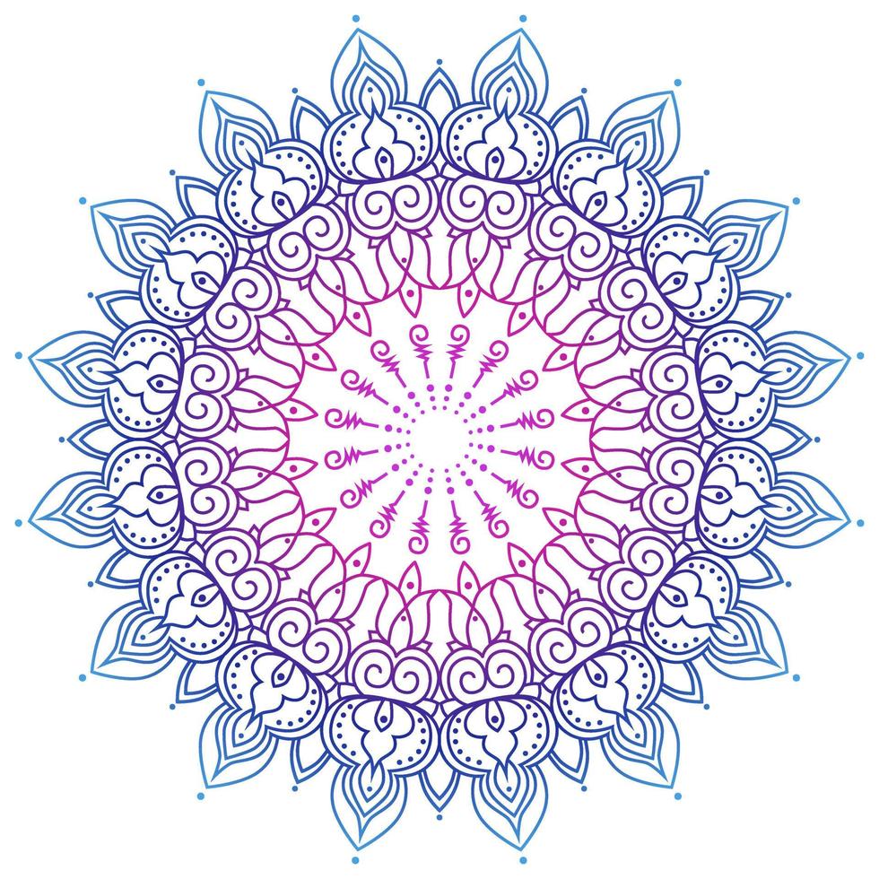 Gradient color mandala pattern vector