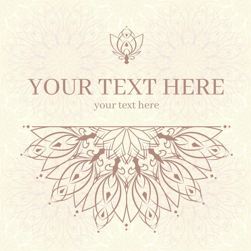 invitation card with islam mandala ornament. vector