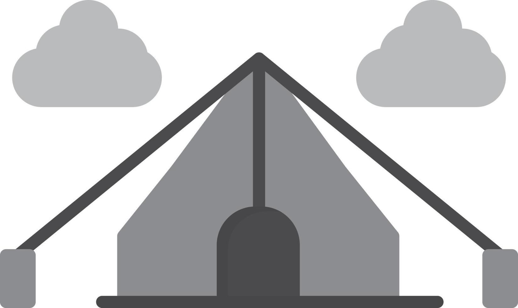 Tent Flat Greyscale vector