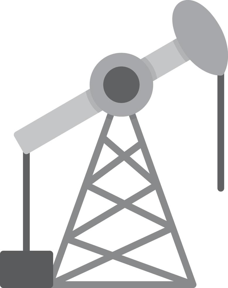 Oil Industry Flat Greyscale vector