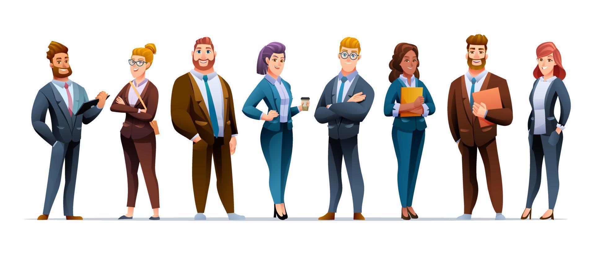 Group of businessmen and businesswomen characters design vector
