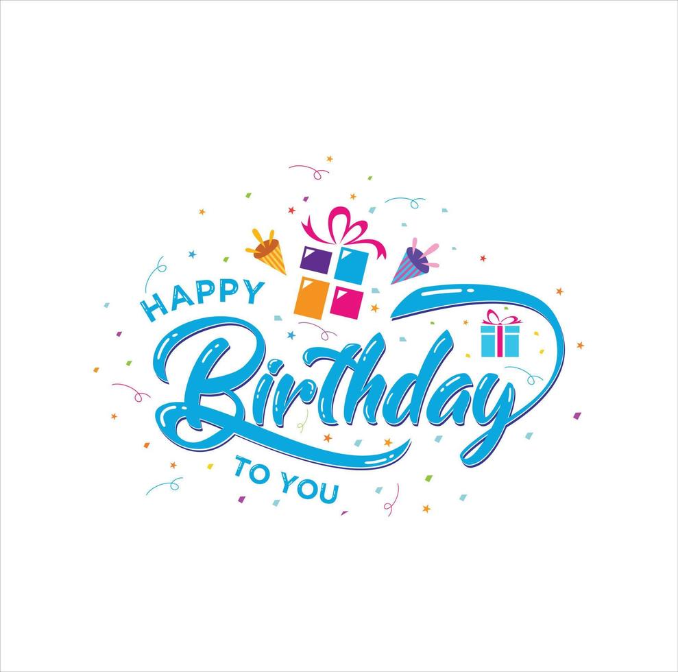 creativo feliz cumpleaños logo vector dibujado a mano letras vector