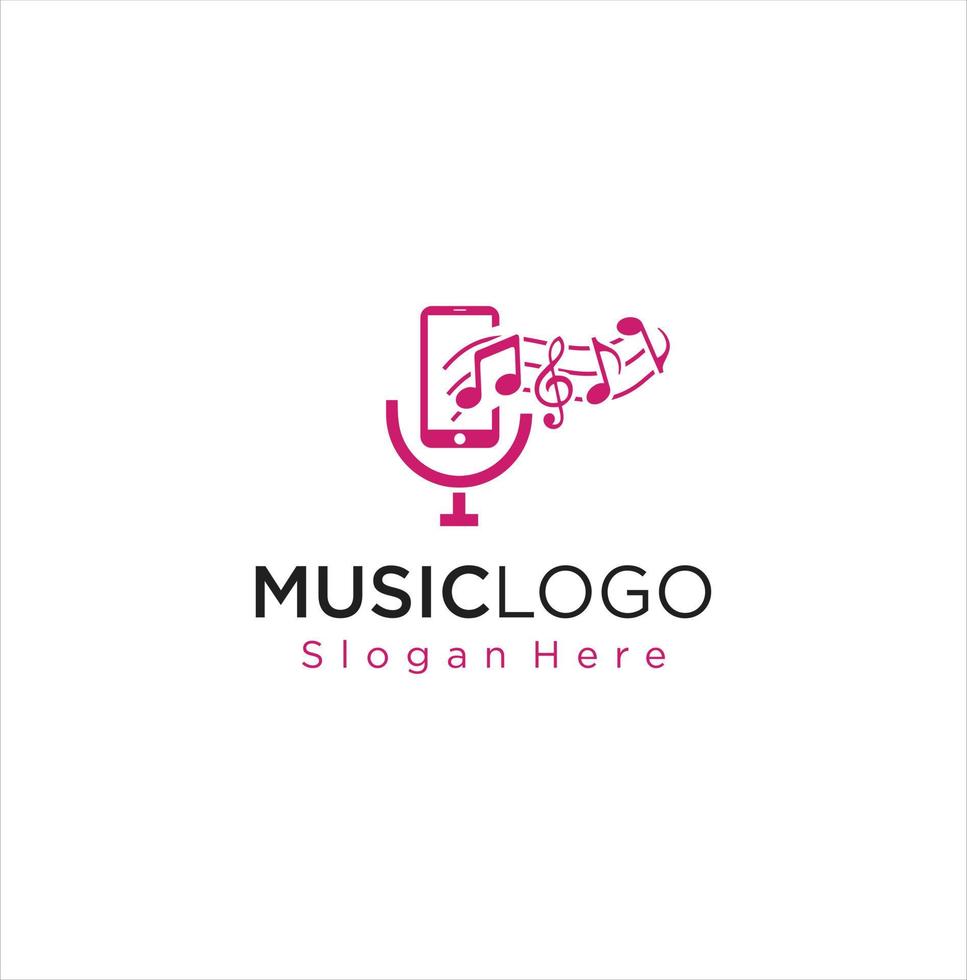 Mobile Phone Music Logo Design Element Stock Vector