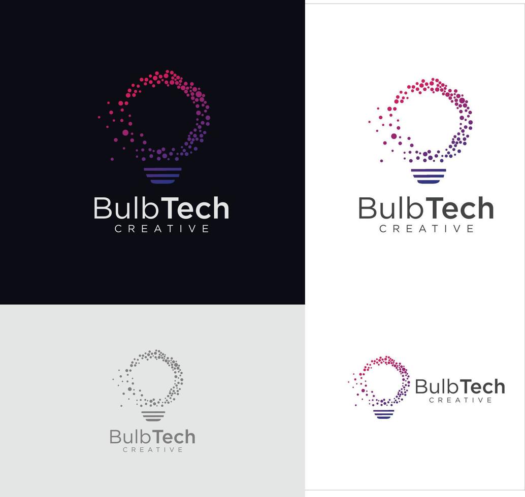 bulbo tech logo lámpara idea creativa innovación vector