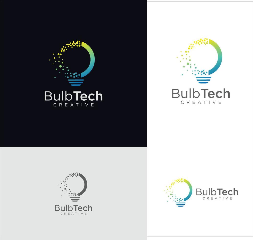 bulb tech logo icon lamp idea creative innovation energy vector