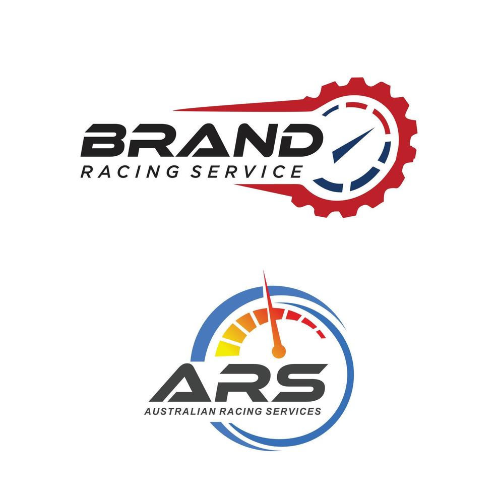 Set Of Speedometer logo combination for Service Racing vector