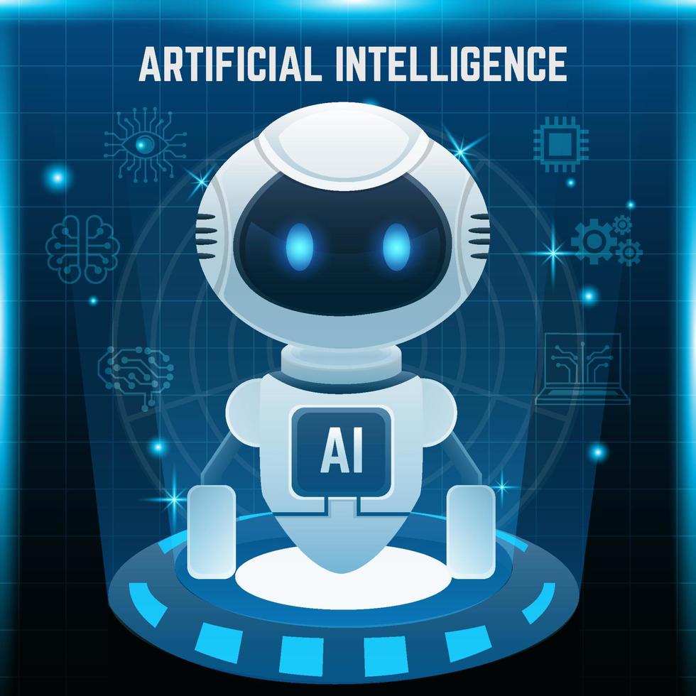 concepto de robot de inteligencia artificial vector