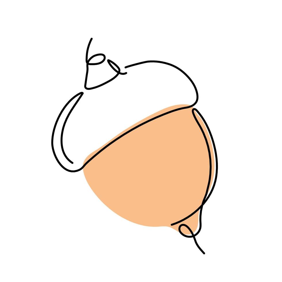 Vector Hand Drawn Sketch Illustration - Single Acorn