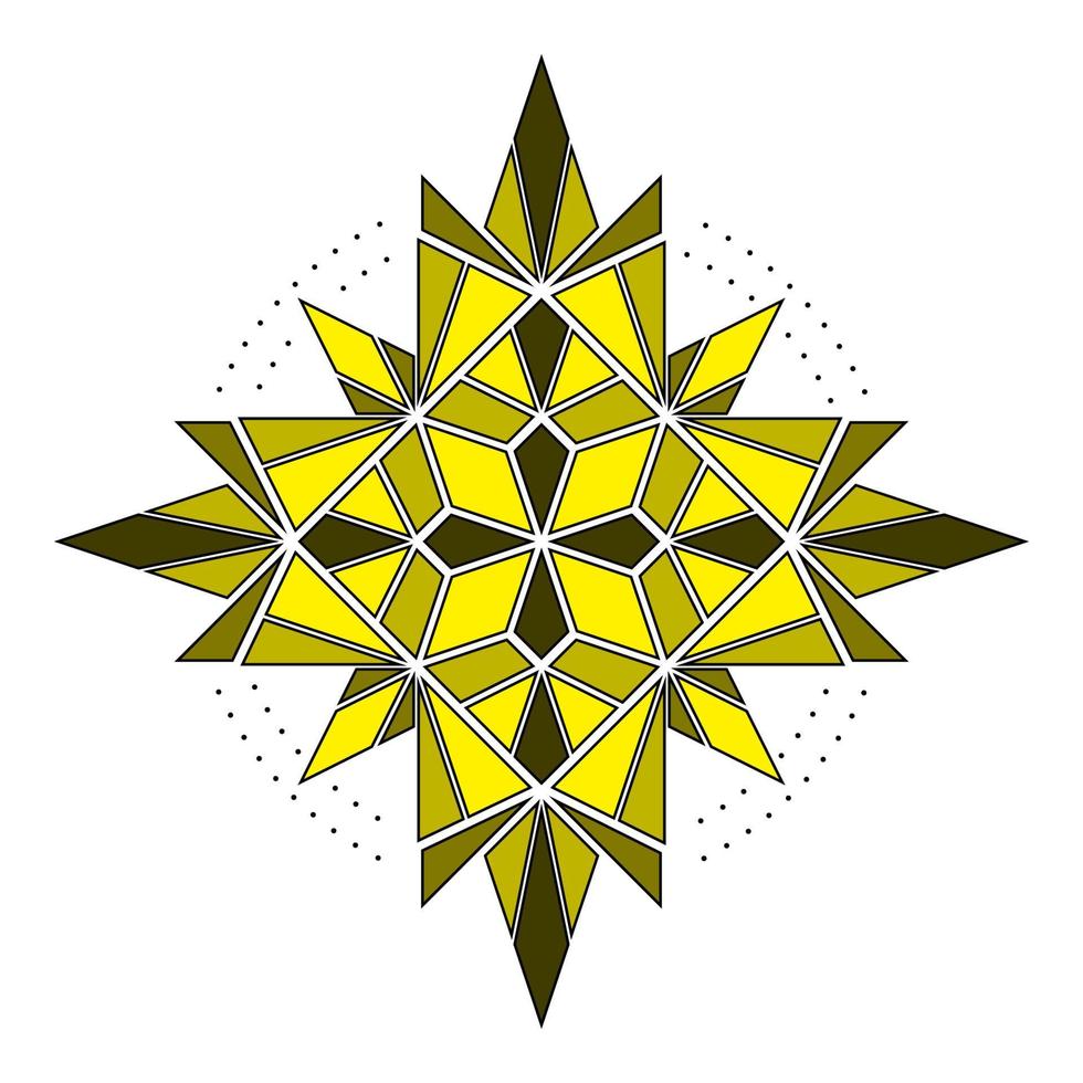 outline color geometric mandala element vector