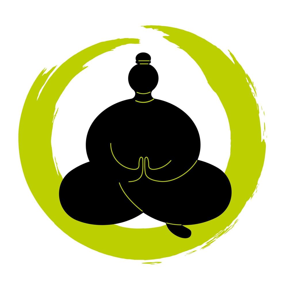 ir verde. meditación de la persona de yoga. concepto de estilo de vida ecológico. fondo de manchas verdes. vector