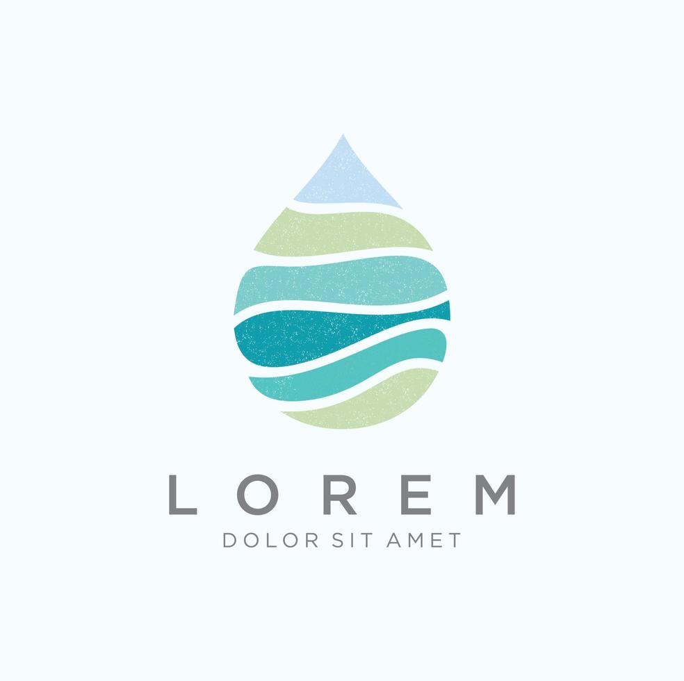 Water Drop Logo Design Wave Sea Ocean Beach Aqua symbol vector