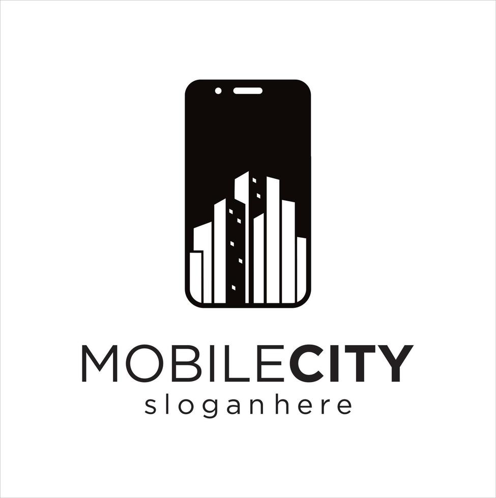 Smart City Mobile Phone Logo icon Design Element vector