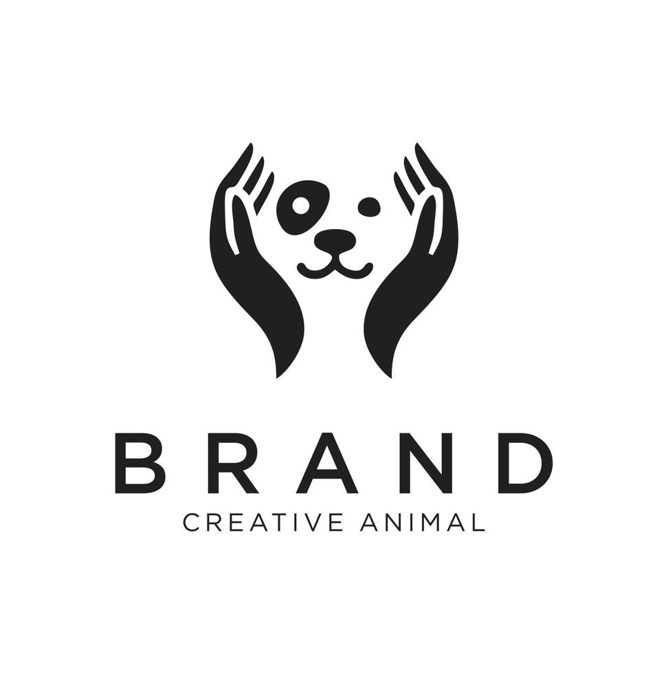 ilustración de stock de logotipo de mano de perro vector