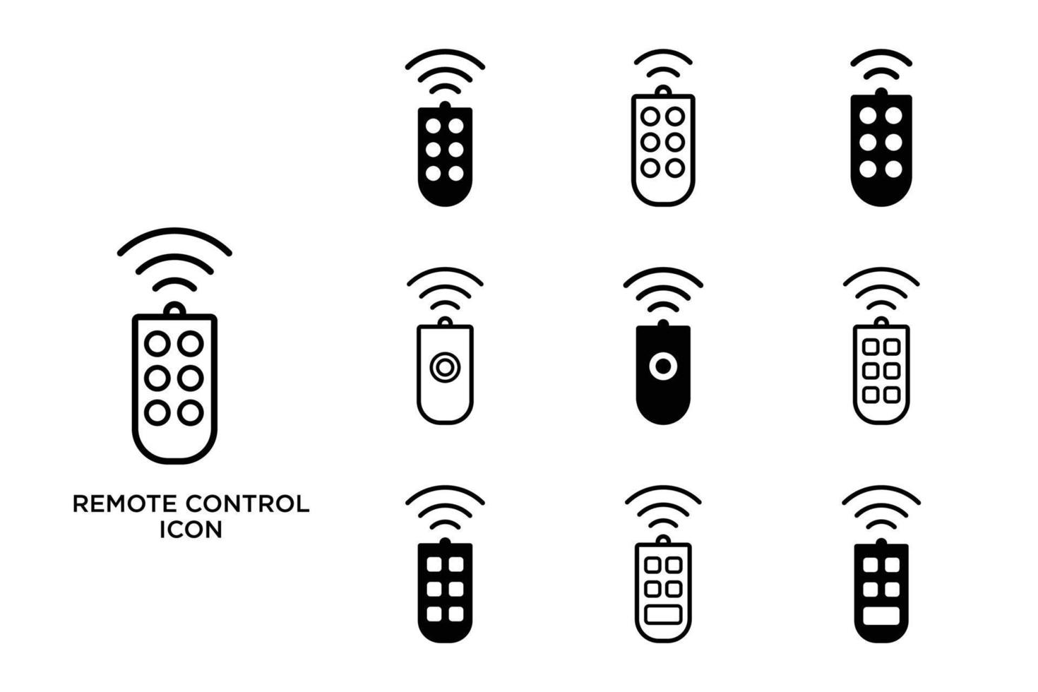 plantilla de diseño de conjunto de vectores de iconos de control remoto