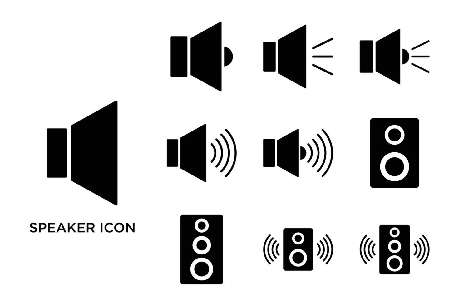 plantilla de diseño de conjunto de vectores de iconos de altavoz