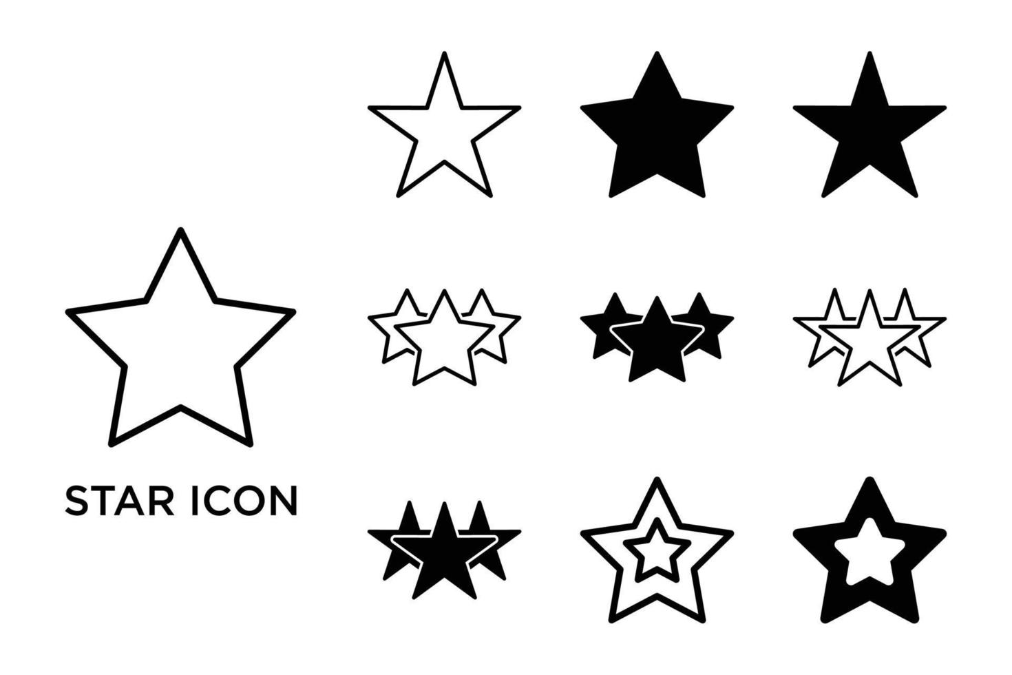 plantilla de diseño de conjunto de vectores de iconos de estrella