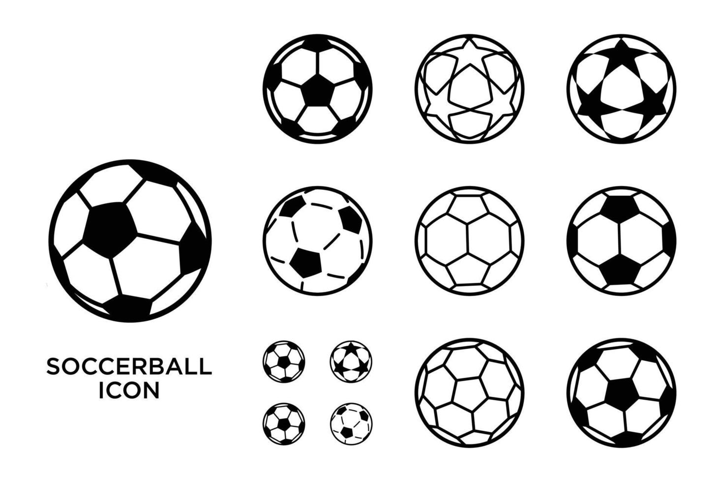 plantilla de diseño de conjunto de vectores de iconos de balón de fútbol