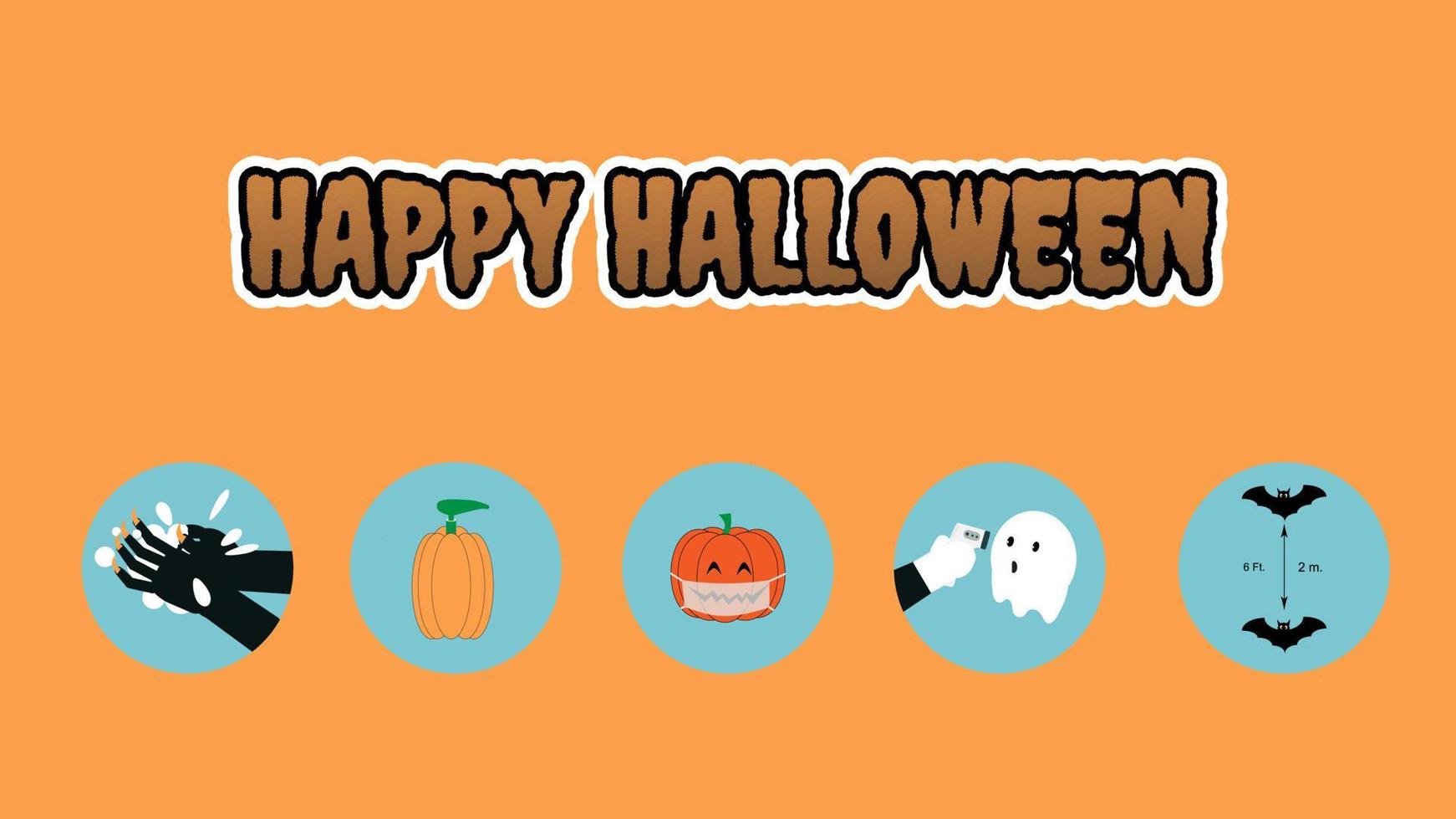 Concept of happy halloween and new normal vector