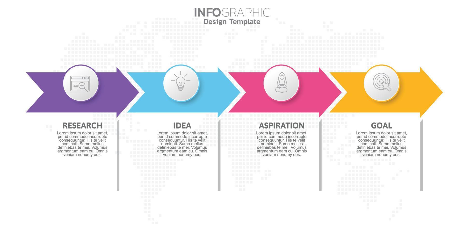 Infographic 4 steps elements for content, diagram, flowchart, steps, parts, timeline, workflow, chart. vector