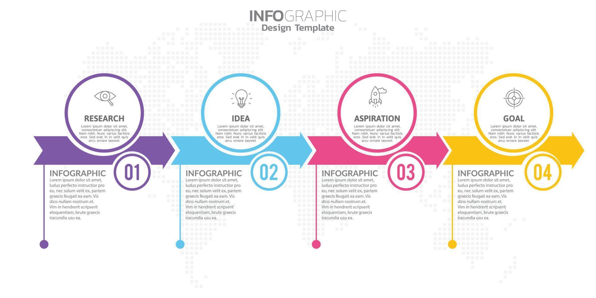 Infographic 4 steps elements for content, diagram, flowchart, steps, parts, timeline, workflow, chart. vector