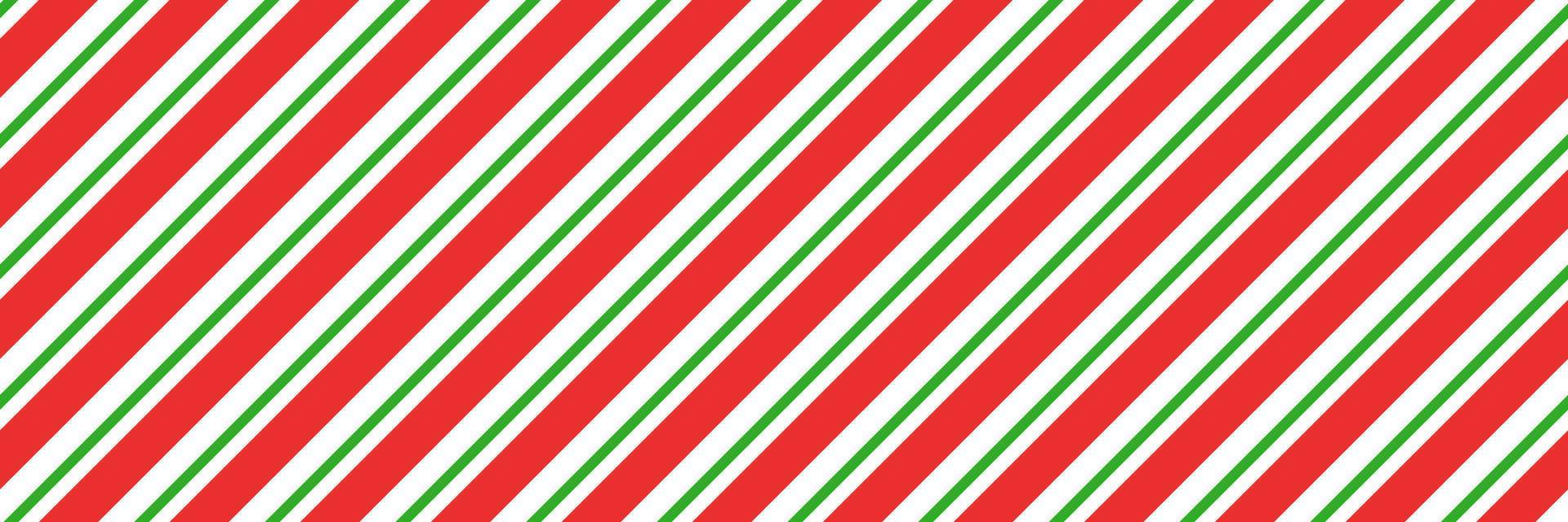 Christmas candy cane striped seamless pattern. Christmas candycane background with red and green stripes. Peppermint caramel diagonal print. Xmas traditional wrapping texture. Vector illustration