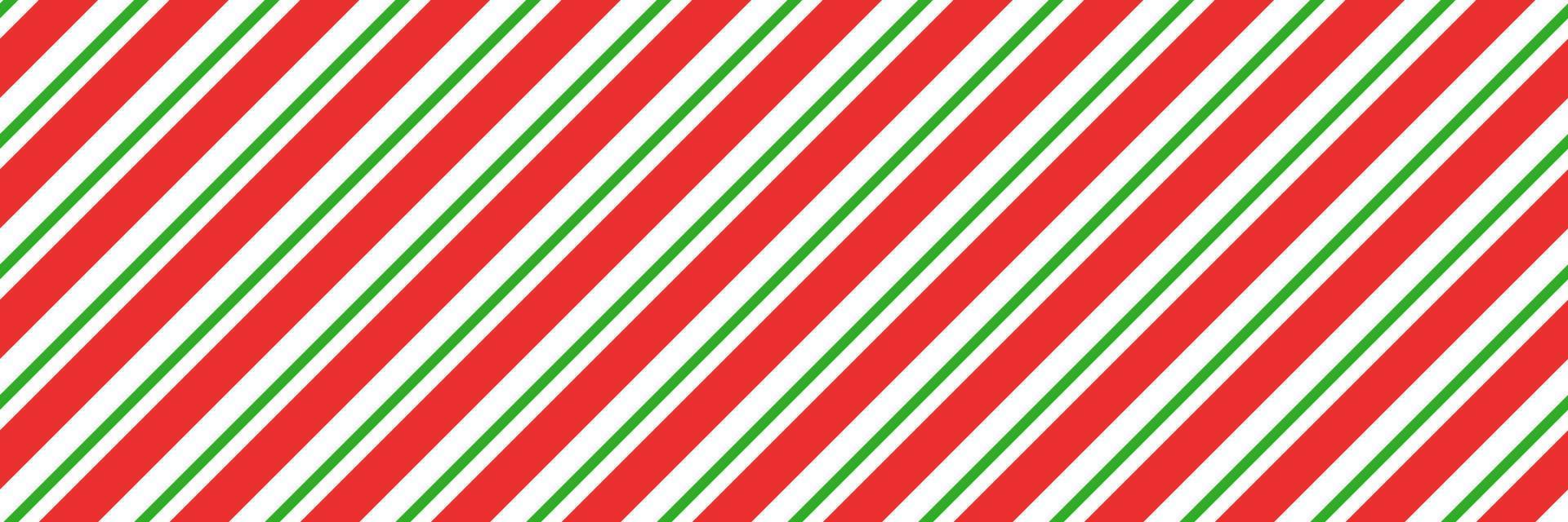 Christmas candy cane striped seamless pattern. Christmas candycane background with red and green stripes. Peppermint caramel diagonal print. Xmas traditional wrapping texture. Vector illustration