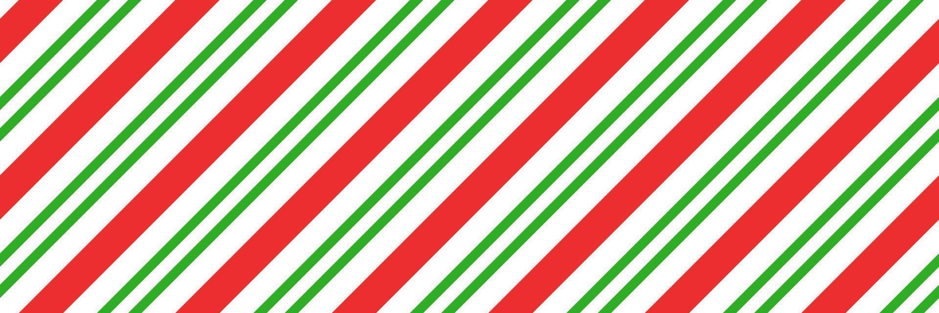 Christmas candy cane striped seamless pattern. Christmas candycane background with red and green stripes. Peppermint caramel diagonal print. Xmas traditional wrapping texture. Vector illustration