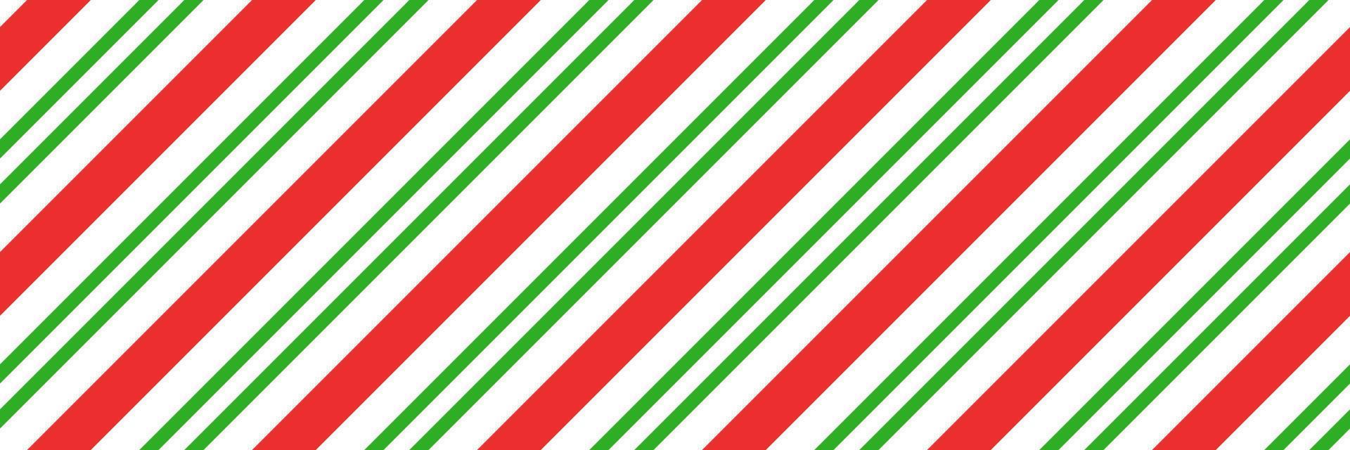 Christmas candy cane striped seamless pattern. Christmas candycane background with red and green stripes. Peppermint caramel diagonal print. Xmas traditional wrapping texture. Vector illustration