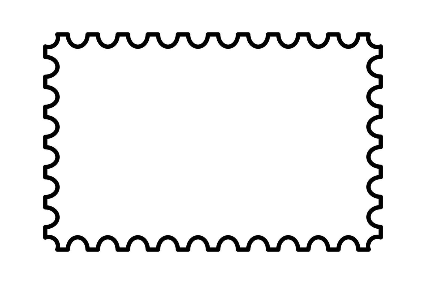 Postage stamp frame Empty border template for postcards and letters