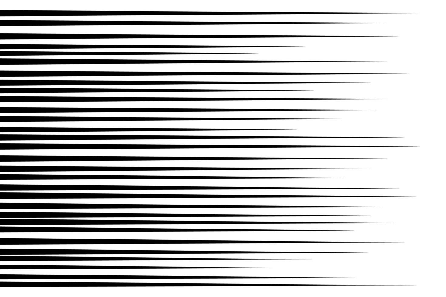 Horizontal speed lines for comic books. Manga, anime graphic speed striped texture. Horizontal fast motion lines for comic books. Vector illustration isolated on white background