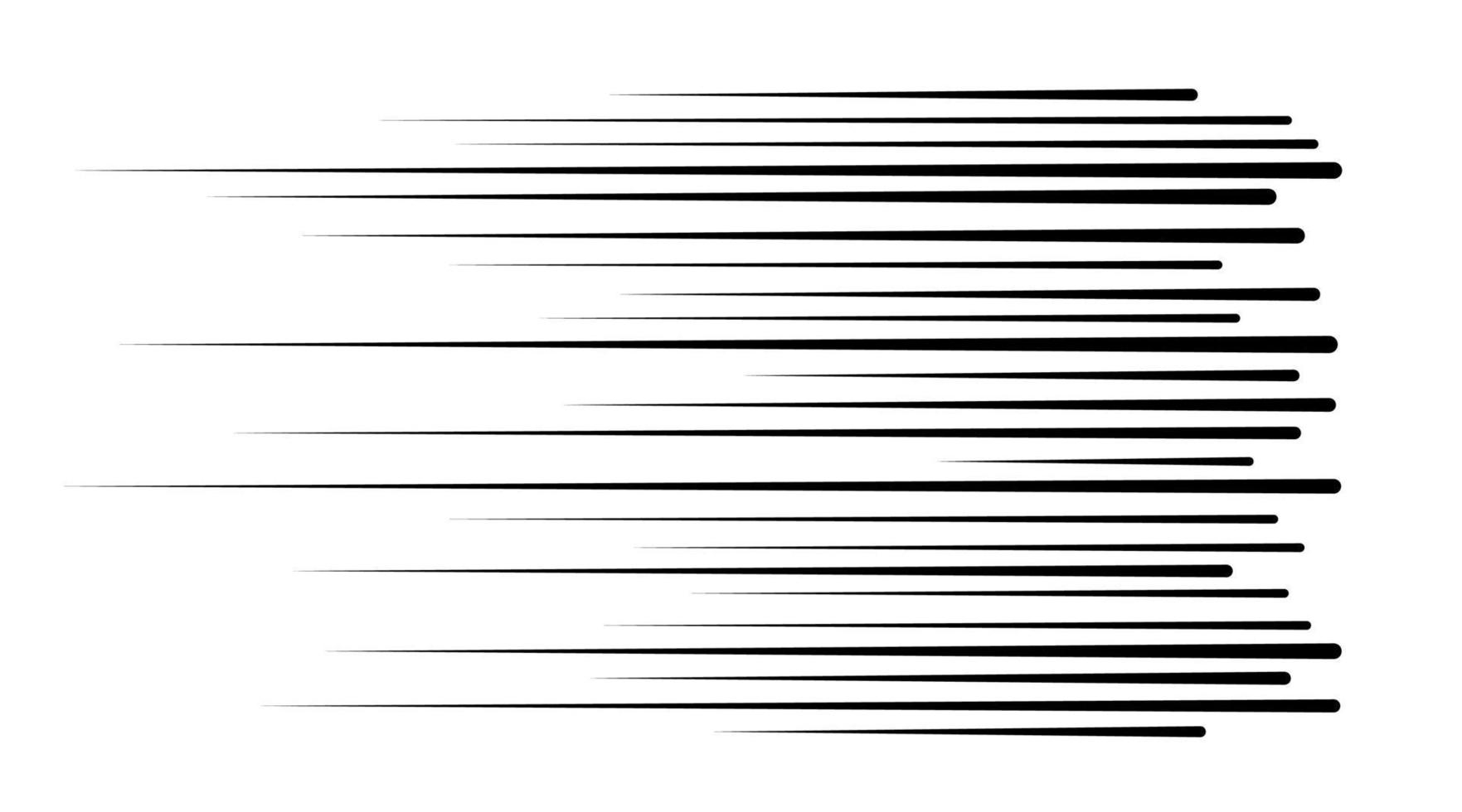 Horizontal speed lines for comic books. Manga, anime graphic speed striped texture. Horizontal fast motion lines for comic books. Vector illustration isolated on white background