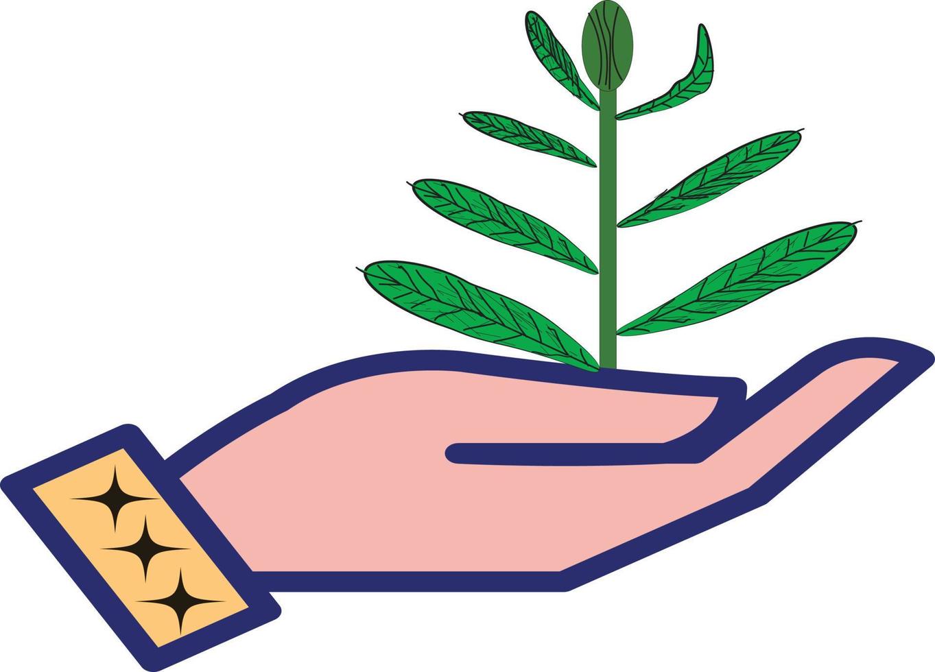 tree with hand icon vector
