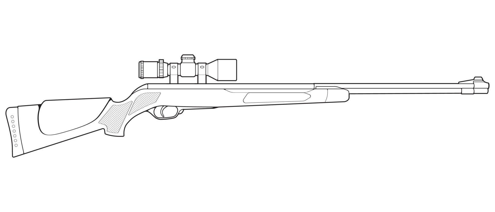 estilo de arte de línea de armas de fuego, arma de fuego, ilustración de arma, línea vectorial, ilustración de arma, arma moderna, concepto militar, arte de línea de pistola para entrenamiento vector