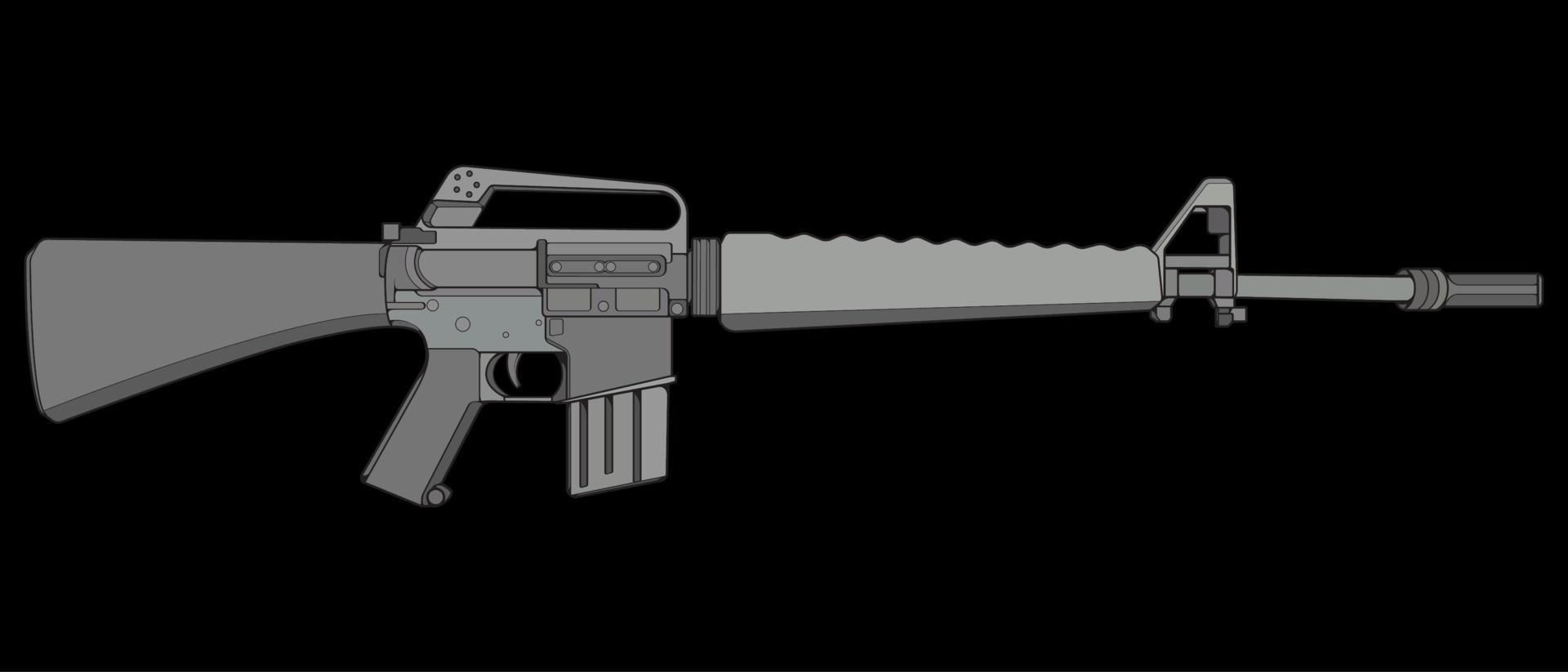 estilo vectorial de armas de fuego, arma de fuego, ilustración de armas, línea vectorial, ilustración de armas, arma moderna, concepto militar, pistola para entrenamiento vector