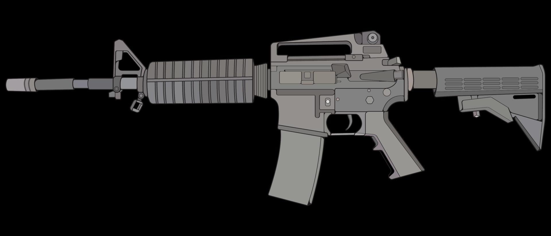 estilo vectorial de armas de fuego, arma de fuego, ilustración de armas, línea vectorial, ilustración de armas, arma moderna, concepto militar, pistola para entrenamiento vector