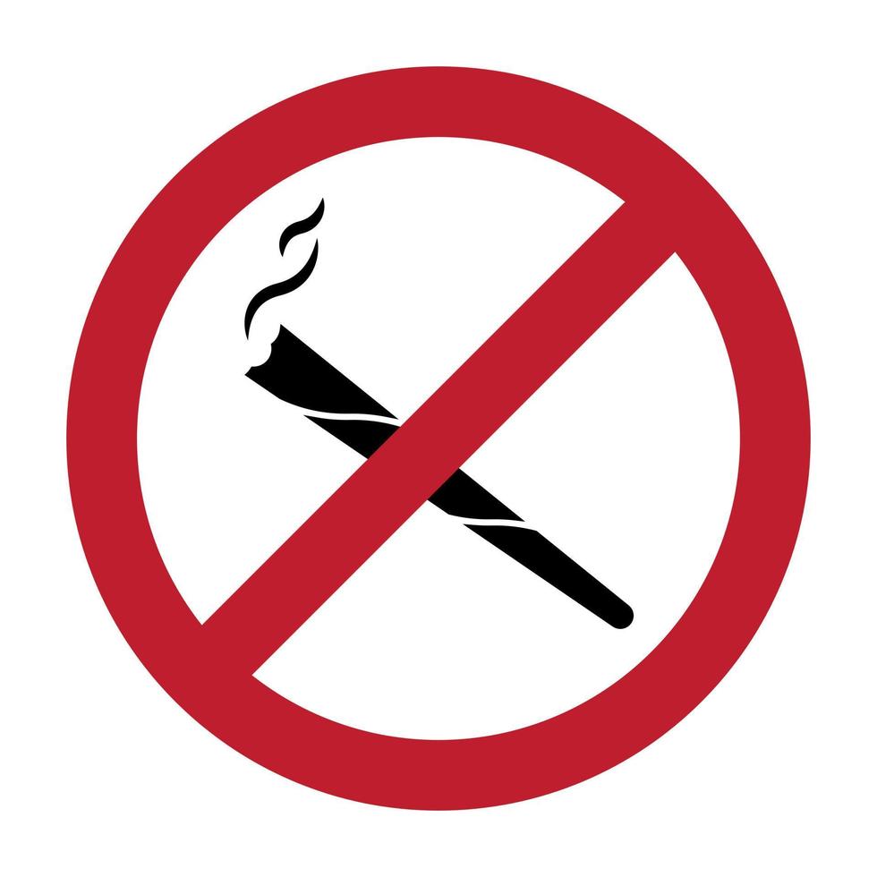 No smoking marijuana or cannabis smoke ban sign flat icon vector