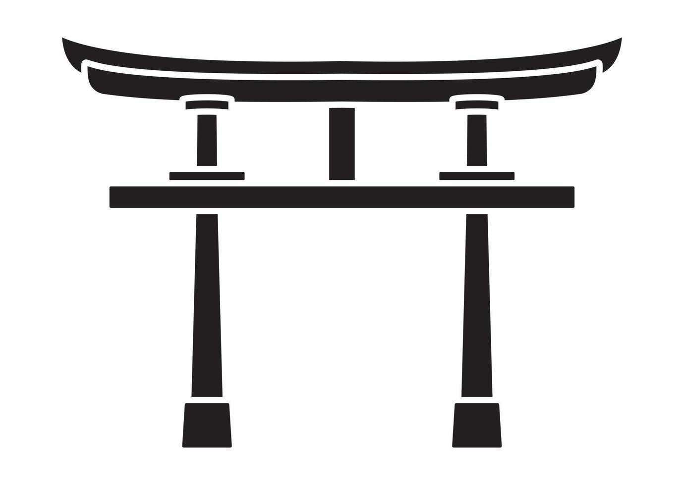 Shinto shrine gate or torii flat vector icon for apps or websites