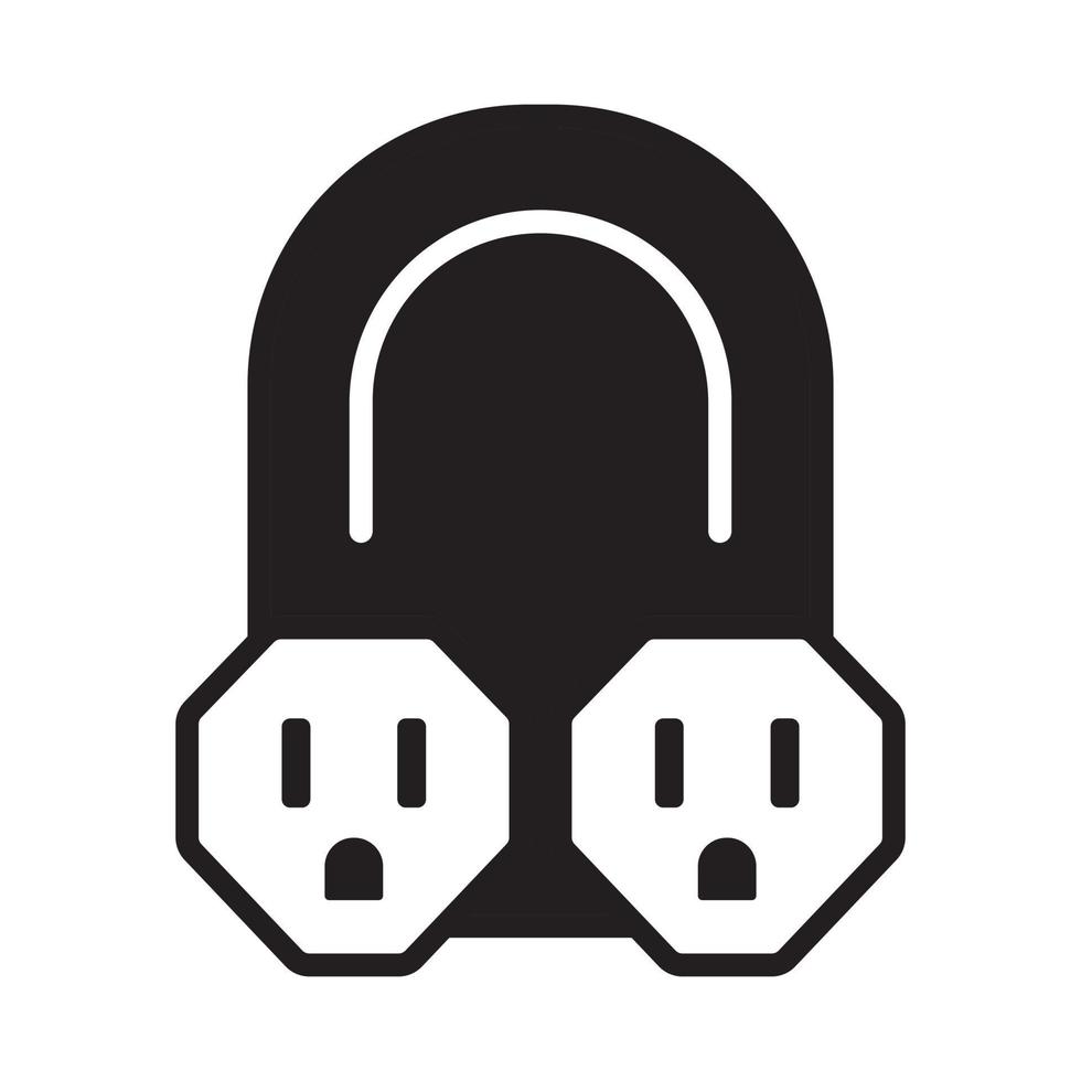 Nema 5-15 power outlet flat icon for apps or websites vector