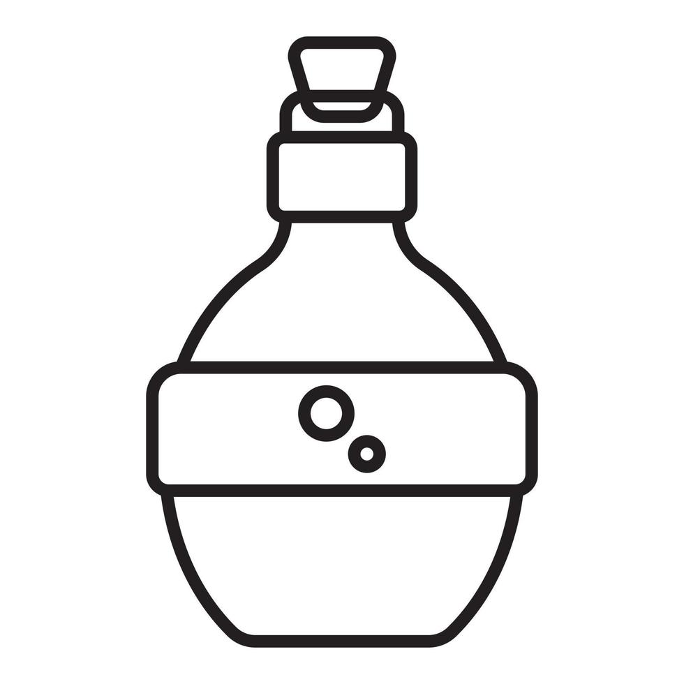 Magic mana potion bottle line art icon for apps or websites vector