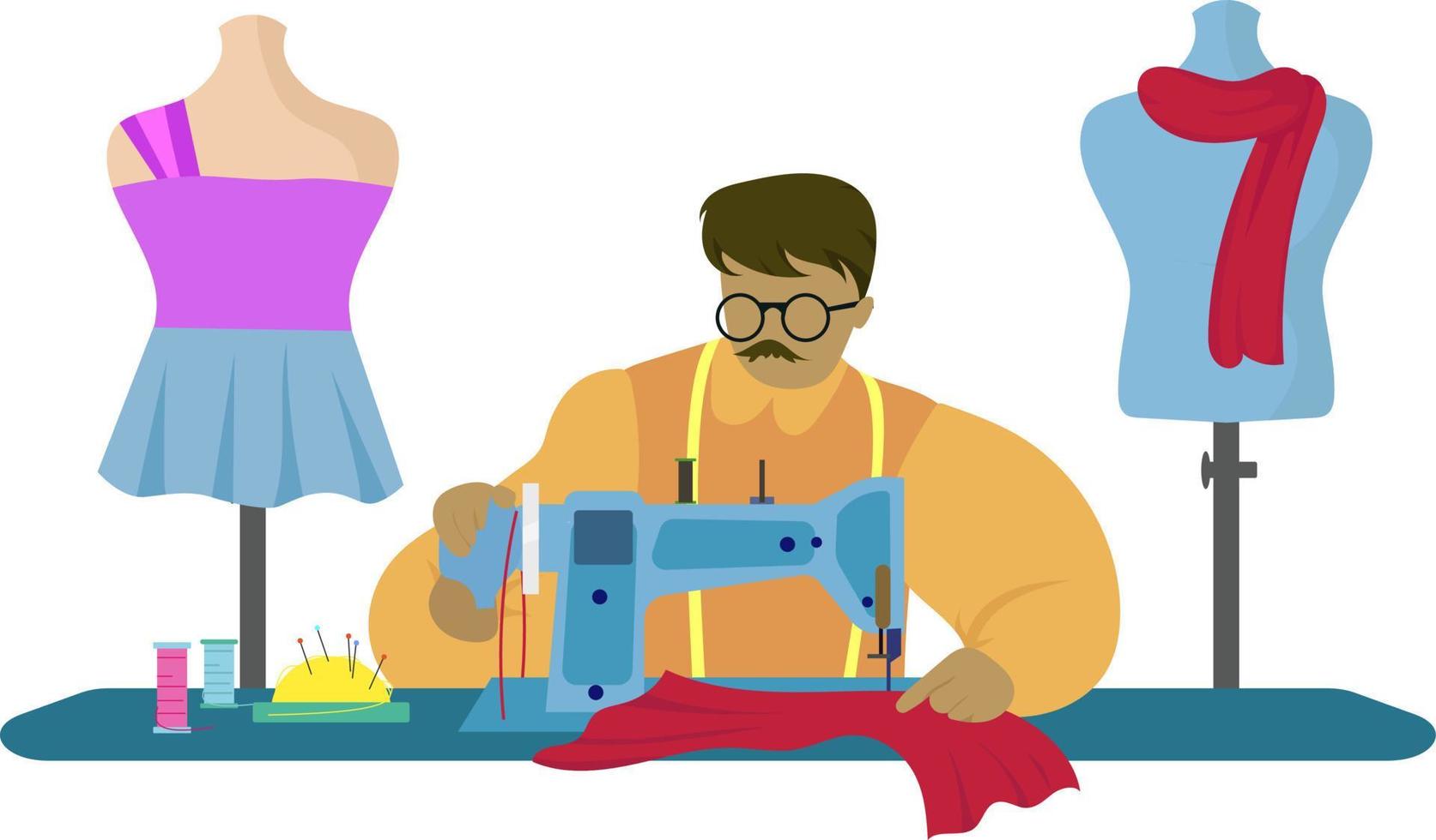 tailor man vector illustration, vector illustration for icon and web element, fashion designer