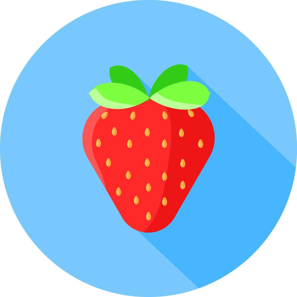 strawberry vector graphic illustration, simple flat icon for fruit, berry fruit isolated in white background