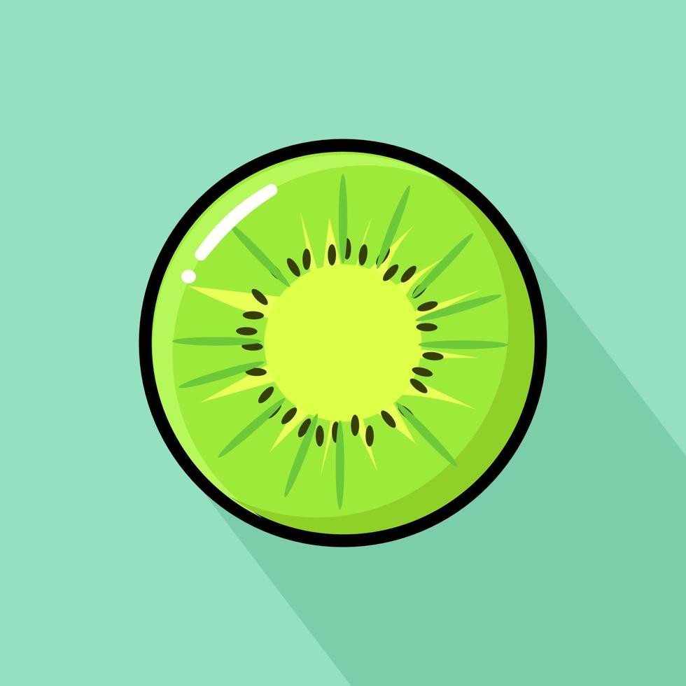 fruta tropical kiwi, ilustración gráfica vectorial, icono plano, arte de fideos, estilo moderno, ilustración de arte lindo vector