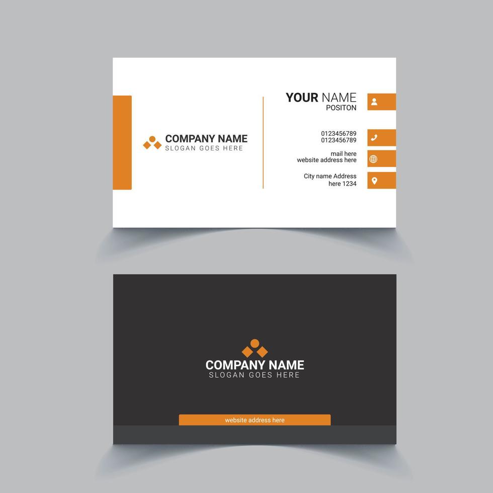 Orange corporate business card design vector