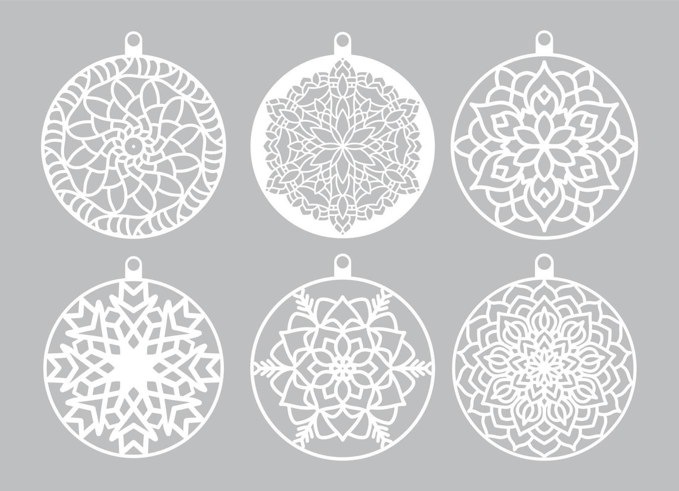 snowflakes christmas design vector set